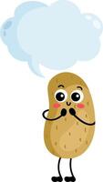 Funny potato with empty speech bubble vector