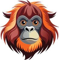 Majestic Orangutan Head Available on EPS File vector