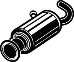 Efficient Exhaust Muffler Silhouette Available on EPS File vector