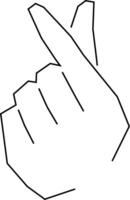 Heart symbol gesture made with fingers. Outline illustration vector