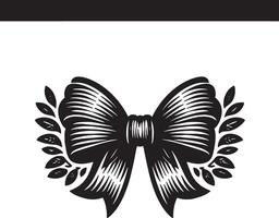 Minimalist Bow and Ribbon Graphic vector