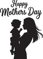 Decorative Happy Mothers Day Script Text vector