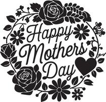 Modern Hand Drawn Mothers Day Calligraphy vector