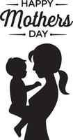 Modern Happy Mothers Day Script Calligraphy vector