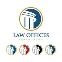 Set Colorful Pillar Column Logo Template Illustration Design. EPS 10. vector