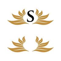 Initial Leaf Wreath Ornamental Logo Template Illustration Design. EPS 10. vector