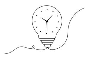 Earth hour continuous one line drawing and minimalist outline simple icon vector