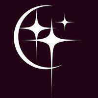 Crescent moon and sparkly stars on a dark background, perfect for magical, celestial, and fantasy-themed projects, evoking a mystical and cosmic atmosphere vector