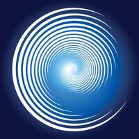 Hypnotic white spiral vortex on a deep blue background, symbolizing energy, motion, and infinite depth. A perfect abstract design for futuristic and sci-fi aesthetics vector