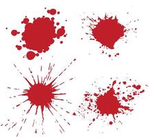 Realistic red blood splatters with a high-contrast design, perfect for horror, crime, and dramatic effects vector