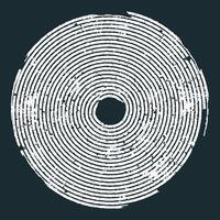 Detailed tree ring pattern in white on a black background, symbolizing time, growth, and nature's resilience. Ideal for nature-inspired and eco-conscious designs vector