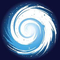 Glowing white and blue swirling vortex, representing energy, cosmic power, and dynamic motion in a futuristic style vector