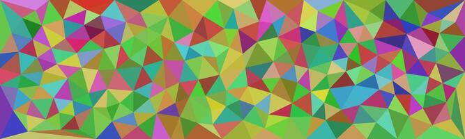 a vibrant, multicolored abstract background. The design features a pattern of connected triangles, creating a geometric, mosaic-like effect with a spectrum of colors. vector