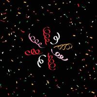 colorful confetti in various pastel shades dances across a Black background, perfect for celebrations, parties vector