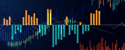 an image of a stock chart with a bar chart vector