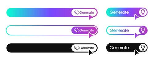 Generate AI prompt bar . Artificial intelligence, Machine learning, chat, AI, gradient, star icon, futuristic, ideas, button design vector