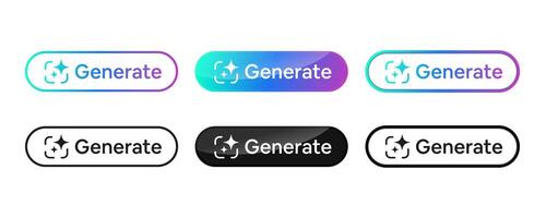 Generate AI prompt bar . Artificial intelligence, Machine learning technology, chat, AI, gradient, star icon, futuristic, ideas, button design. vector