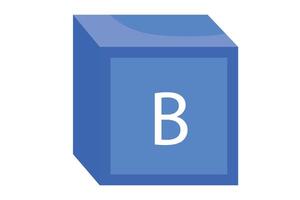 A blue 3D letter B block, a simple educational element for early childhood learning. vector