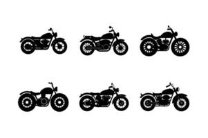 Retro motorcycle silhouettes set for old-school bikers vector