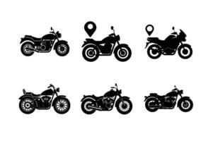 Silhouette of touring motorcycle for rugged adventures vector