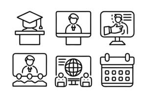 Digital Learning and Teaching Icons vector
