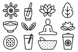 Toxin Removal and Body Reset Icons vector