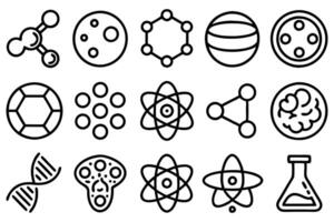 molecule cell atom protein editable stroke outl vector