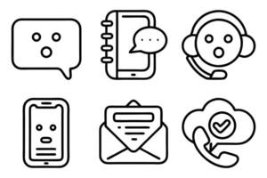 chat icons set vector