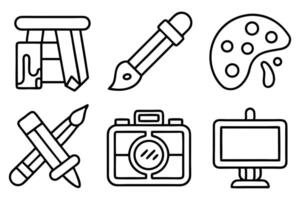 Graphic Design Elements Outline Set vector