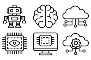box and packaging line icon set vector