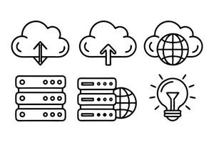 Cloud Security and Data Transfer Icons vector