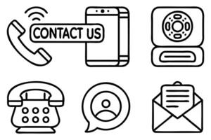 Connect in Style Contact Icons Set vector