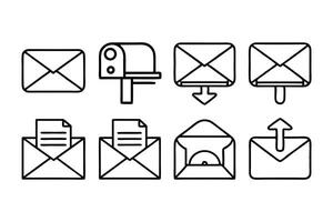 Message and Letter Writing Line Icons vector