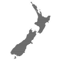 New Zealand map with lined pattern illustration vector