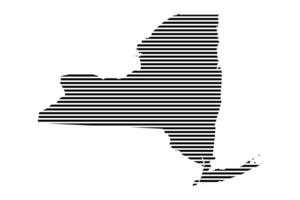 New York state map with lined pattern illustration vector
