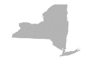 New York state map with dotted pattern illustration vector