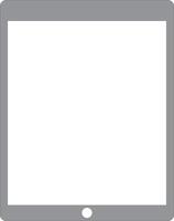 A tablet computer with a blank screen on a white background vector