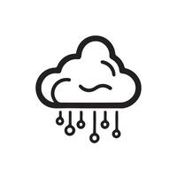 Cloud network icon silhouette on white background vector