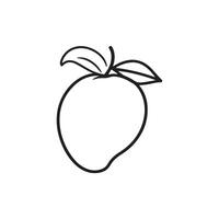 A mango with leaf icon silhouette on white background vector