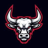 The head of a bull is shown on a black background vector