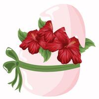 original design of a red Easter egg, namely the egg shell is filled with red mallows for posters, advertisements or banners vector