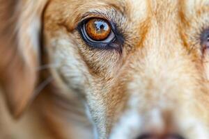Close up View of a Dog's Face Showcasing Expressive Brown Eyes With Intricate Details and a Warm Demeanor photo