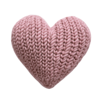 de punto 3d enamorado acogedor rosado símbolo corazón, simbolizando amor artesanía en contra separar aislado transparente antecedentes png