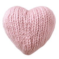 de punto 3d enamorado acogedor rosado símbolo corazón, simbolizando amor y hecho a mano artesanía aislado transparente antecedentes png