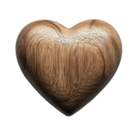 3d pulido de madera corazón enamorado amor representando romántico sentimiento, flotante en contra puro separar aislado en un transparente antecedentes png
