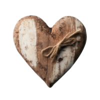 3d resistido de madera corazón revelador orgánico texturas, natural divisiones destacando rústico romance enamorado amor separar aislado en transparente antecedentes png
