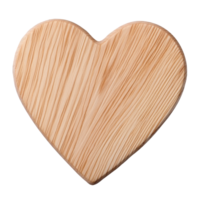 3d corazón conformado de madera enamorado Bosquejo diseño presentando un natural textura, aislado en un transparente antecedentes png