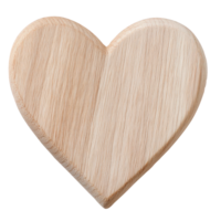 3d corazón conformado de madera enamorado Bosquejo diseño presentando un natural textura, aislado en separar aislado en un transparente png