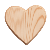 3d corazón conformado de madera enamorado Bosquejo diseño presentando un natural textura, aislado en separar aislado en un transparente antecedentes png