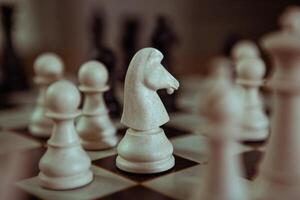 the horse is an important and cunning figure in chess. photo